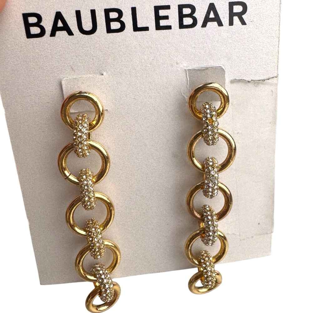 Baublebar Women's Gold Willa Pavé Link Drop Earrings NWT